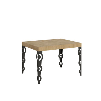Mesa Karamay D.80 - Mesa extensible 120/204x80 cm Karamay fresno blanco con patas antracita