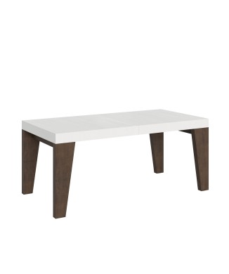 Mesa Naxy Mix - Mesa extensible 90x180/284 cm Naxy Mix Tablero de fresno blanco - Patas de nogal