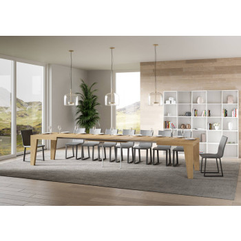 Mesa Naxy D.90 - Mesa extensible 120/380x90 cm Naxy fresno blanco