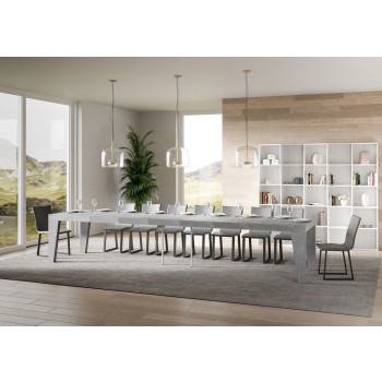 Mesa Naxy Premium D.90 - Mesa extensible 130/390x90 cm Naxy Premium fresno blanco