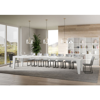 Mesa Naxy Premium D.90 - Mesa extensible 130/390x90 cm Naxy Premium fresno blanco