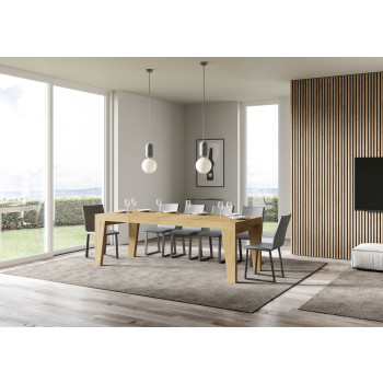 Mesa Naxy Premium D.90 - Mesa extensible 140/244x90 cm Naxy Premium fresno blanco