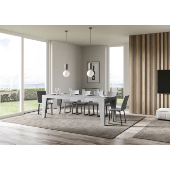 Mesa Naxy Premium D.90 - Mesa extensible 140/400x90 cm Naxy Premium fresno blanco