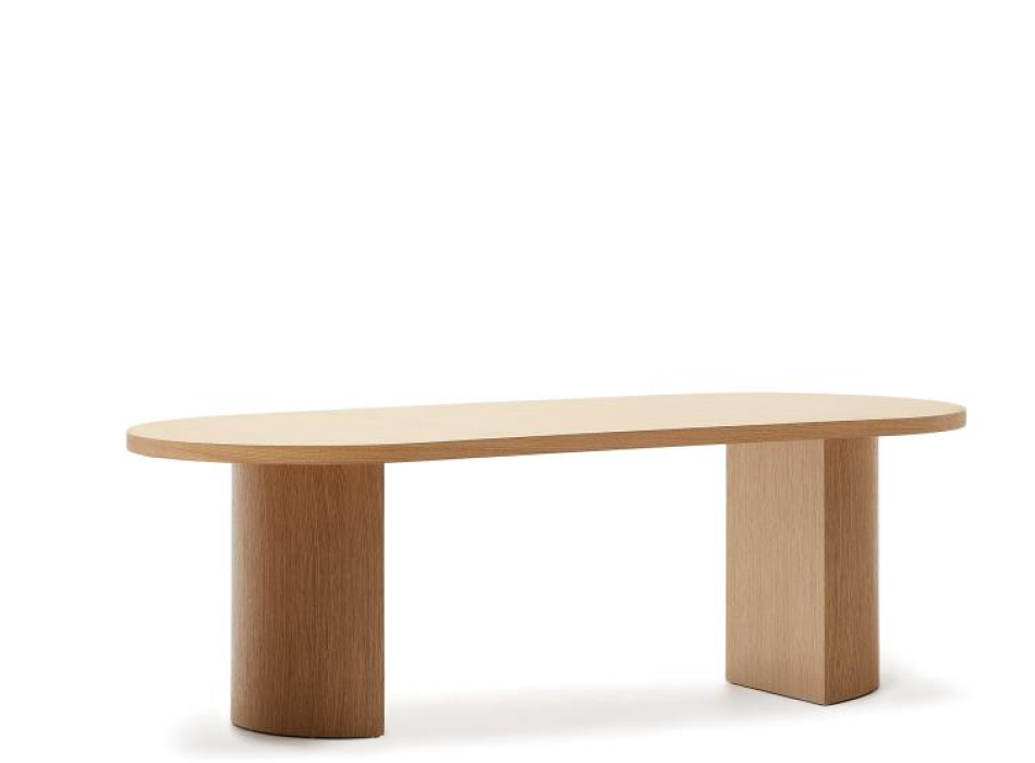 Mesa Nealy chapada en nogal y acabado natural 240 x 100 cm