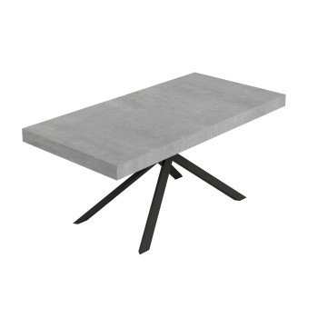Mesa Niket con patas antracita D.90 - Mesa extensible Niket 90x180/440 cm fresno blanco con patas antracita