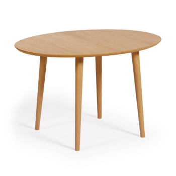Mesa ovalada extensible Oqui en chapa de roble Ø120(20
