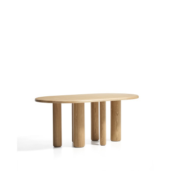 Mesa ovalada Mailen de fresno con acabado natural Ø 180 x 105 cm