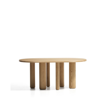 Mesa ovalada Mailen de fresno con acabado natural Ø 180 x 105 cm