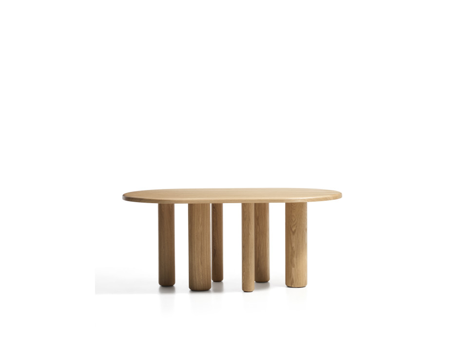 Mesa ovalada Mailen de fresno con acabado natural Ø 180 x 105 cm