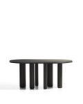 Mesa ovalada Mailen en fresno con acabado oscuro Ø 180 x 105 cm