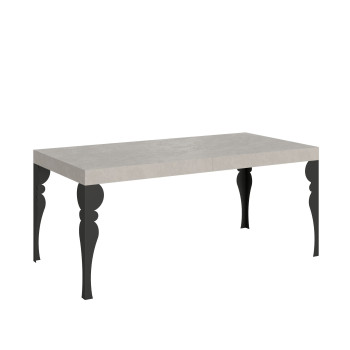 Mesa Paxon con patas antracita D.90 - Mesa extensible 180/284x90 cm Paxon fresno blanco con patas antracita