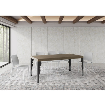 Mesa Paxon Premium con patas antracita D.90 - Mesa extensible 180/440x90 cm Paxon Premium fresno blanco con patas antracita
