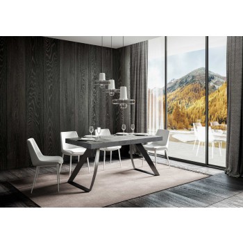 Mesa Proxy Antracita - Mesa Extensible 90x160/264 cm Estructura Proxy Fresno Blanco Antracita