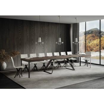 Mesa Proxy Antracita - Mesa Extensible 90x180/440 cm Estructura Proxy Fresno Blanco Antracita