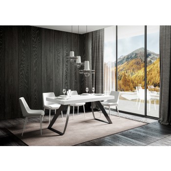 Mesa Proxy Antracita - Mesa Extensible 90x180/440 cm Estructura Proxy Fresno Blanco Antracita