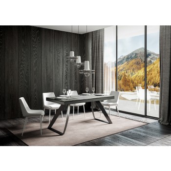 Mesa Proxy Evolution Antracita - Mesa extensible 90x160/264 cm Proxy Evolution Estructura Fresno Blanco Antracita