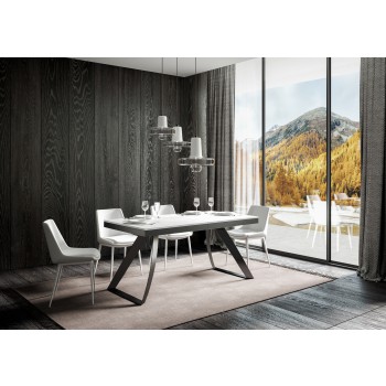 Mesa Proxy Evolution Antracita - Mesa extensible 90x180/284 cm Proxy Evolution Estructura Fresno Blanco Antracita