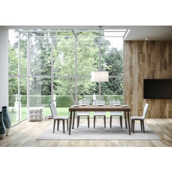 Mesa Rio - Mesa Extensible 90x180/284 cm Rio Blanco Fresno Estructura Antracita