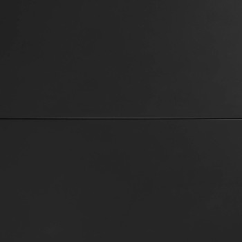 Mesa redonda extensible Vashti en cristal y patas de acero, acabado negro, Ø 120 (160) cm