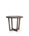 Mesa redonda Nahla de madera maciza de mango con acabado en nogal, Ø 90 cm.