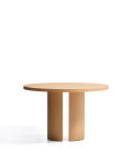 Mesa redonda Nealy con chapa de roble y acabado natural Ø 120 cm
