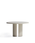 Mesa redonda Nealy DM lacada en color crudo, Ø 120 cm