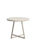 Mesa redonda Tella de acero galvanizado y azulejos beige Ø90 cm