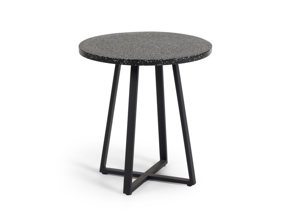 Mesa redonda Tella en terrazo negro Ø 70 cm terrazo negro Ø 70 cm