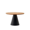 Mesa redonda Wilshire en madera maciza de acacia y patas de acero negro Ø 120 cm