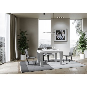 Mesa Spimbo Mix - Mesa extensible 90x130/234 cm Spimbo Mix con tablero de Fresno Blanco y patas de Nogal