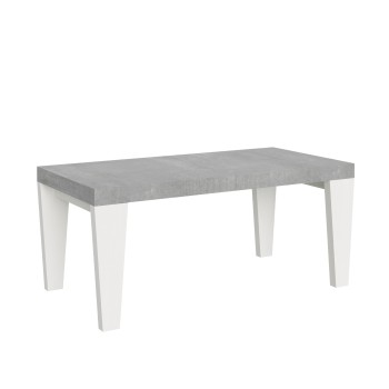 Mesa Spimbo Mix - Mesa extensible 90x180/284 cm Spimbo Mix con tablero de Fresno Blanco y patas de Nogal