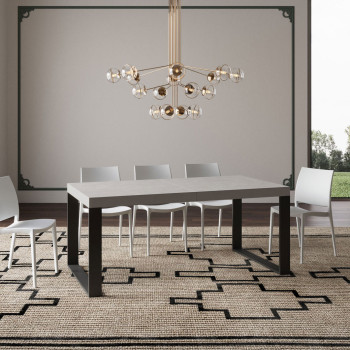 Mesa Tecno P.90 - Mesa extensible 180/284x90 cm Tecno fresno blanco con patas antracita