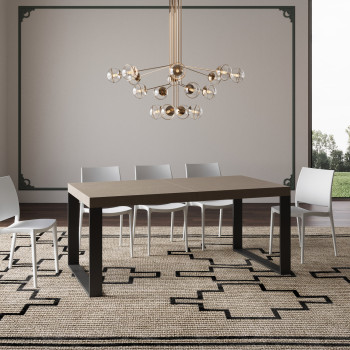 Mesa Tecno P.90 - Mesa extensible 200/304x90 cm Tecno fresno blanco con patas antracita