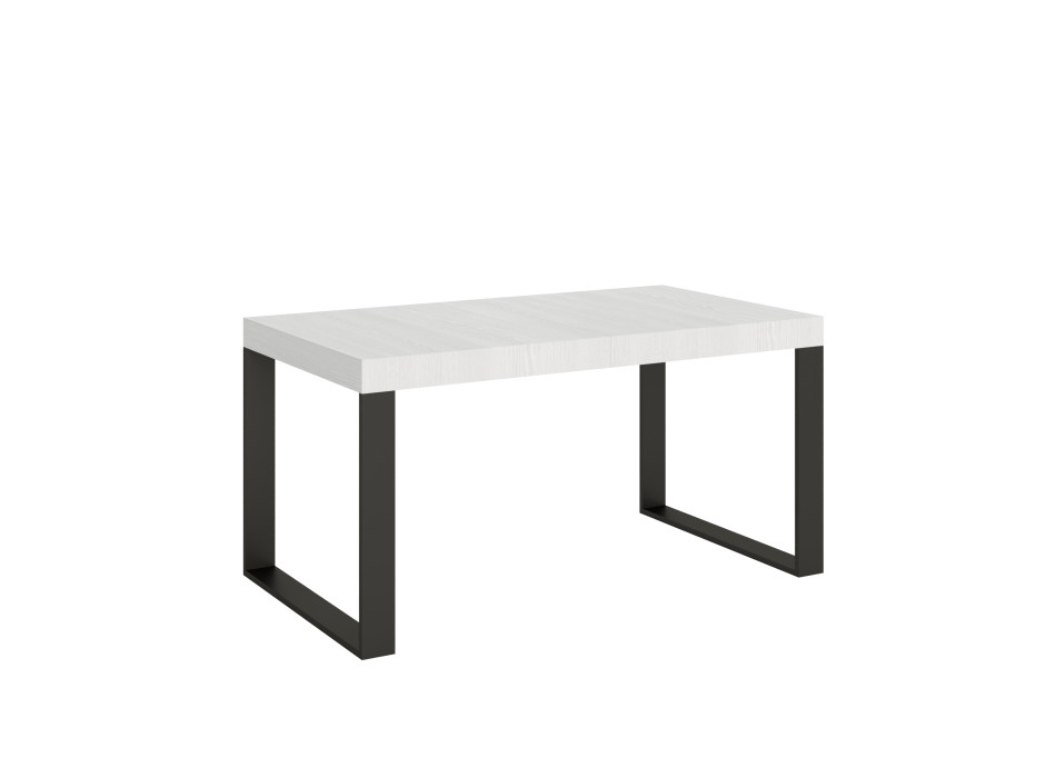 Mesa Tecno Premium D.90 - Mesa extensible 160/264x90 cm Tecno Premium fresno blanco con patas antracita
