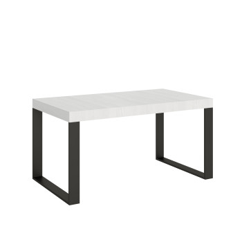 Mesa Tecno Premium D.90 - Mesa extensible 160/420x90 cm Tecno Premium fresno blanco con patas antracita