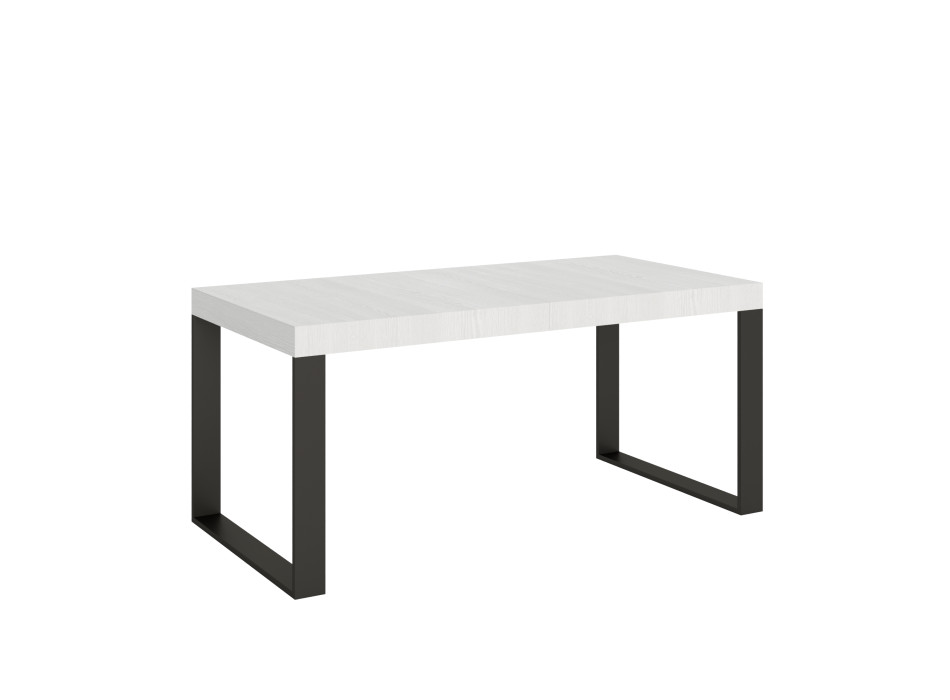 Mesa Tecno Premium D.90 - Mesa extensible 200/304x90 cm Tecno Premium fresno blanco con patas antracita