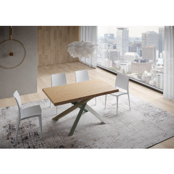 Patas de mesa de madera maciza Versalux Barked 4/A - Mesa extensible 90x160/210 cm Patas de roble Versalux Barked 4/A