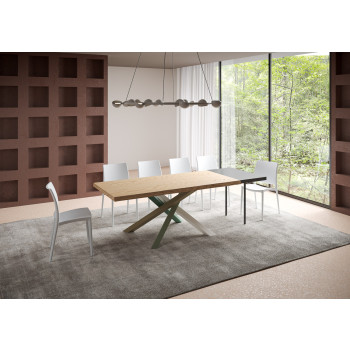 Patas de mesa de madera maciza Versalux Barked 4/A - Mesa extensible 90x180/230 cm Patas de roble Versalux Barked 4/A