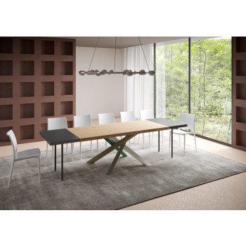 Patas de mesa de madera maciza Versalux Barked 4/A - Mesa extensible 90x200/300 cm Patas de roble Versalux Barked 4/A