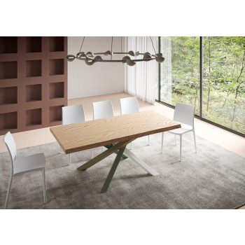 Patas de mesa de madera maciza descortezada Versalux 4/A - Mesa fija 90x200 cm Patas de roble descortezado Versalux 4/A