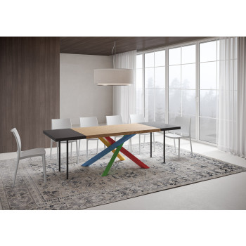 Patas de mesa de madera maciza Versalux Barked 4/B - Mesa extensible 90x140/240 cm Patas de roble Versalux Barked 4/B