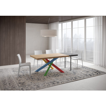 Patas de mesa de madera maciza Versalux Barked 4/B - Mesa extensible 90x160/260 cm Patas de roble Versalux Barked 4/B