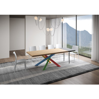 Patas de mesa de madera maciza Versalux Barked 4/B - Mesa extensible 90x200/300 cm Patas de roble Versalux Barked 4/B