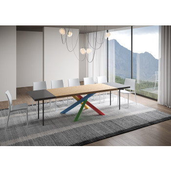 Patas de mesa de madera maciza Versalux Barked 4/B - Mesa extensible 90x200/300 cm Patas de roble Versalux Barked 4/B