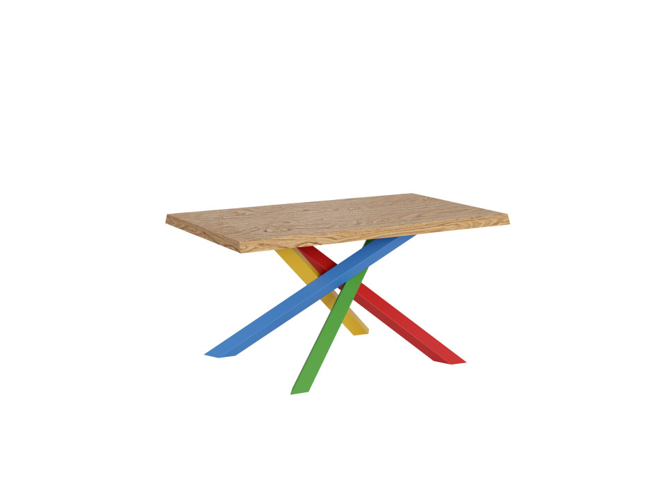 Patas de mesa de madera maciza descortezada Versalux 4/B - Mesa fija 90x140 cm Patas de roble descortezado Versalux 4/B