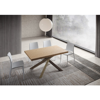 Patas de mesa de madera maciza Versalux Barked 4/C - Mesa extensible 90x140/190 cm Patas de roble Versalux Barked 4/C