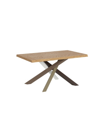 Patas de mesa de madera maciza descortezada Versalux 4/C - Mesa fija 90x160 cm Patas de roble descortezado Versalux 4/C