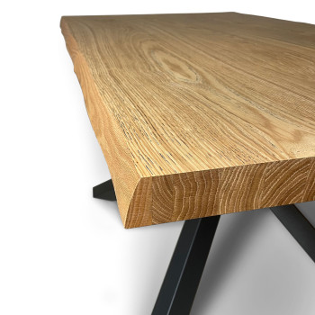 Mesa Versalux Roble descortezado con patas antracita - Mesa extensible 90x180/230 cm Mesa Versalux Roble descortezado con patas antracita