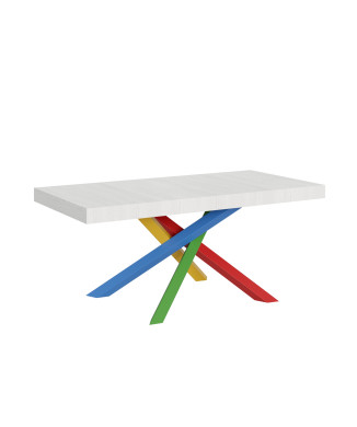 Mesa Volantis Color 4/B P.90 - Mesa extensible 180/284x90 cm Volantis patas fresno blanco multicolor 4/B
