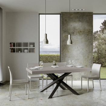 Mesa Volantis patas antracita P.90 - Mesa extensible 180/284x90 cm Volantis cachemir patas antracita